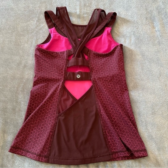 Lululemon Ready Set Sweat Mesh Strappy Cycling Lightweight maroon Tank Top - Picture 11 of 14
